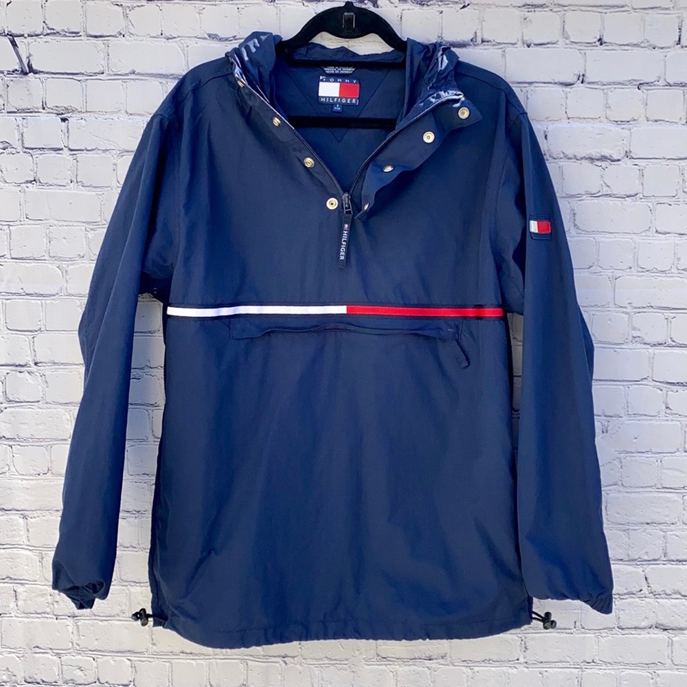 🖤 Tommy Hilfiger Navy Pullover Vintage Jacket 🖤